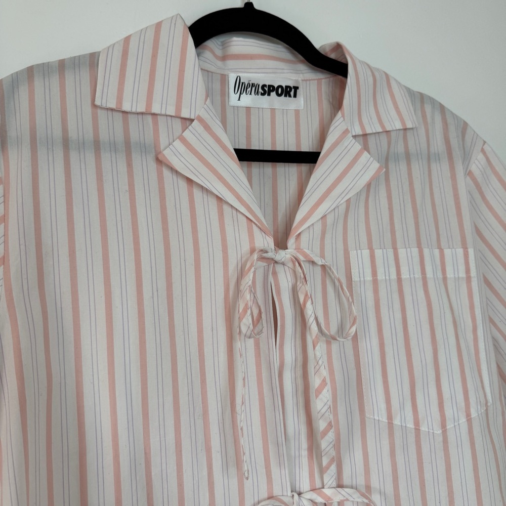 OperaSPORT Striped Tara Shirt in Coral/Lilac - Picture 5 of 8